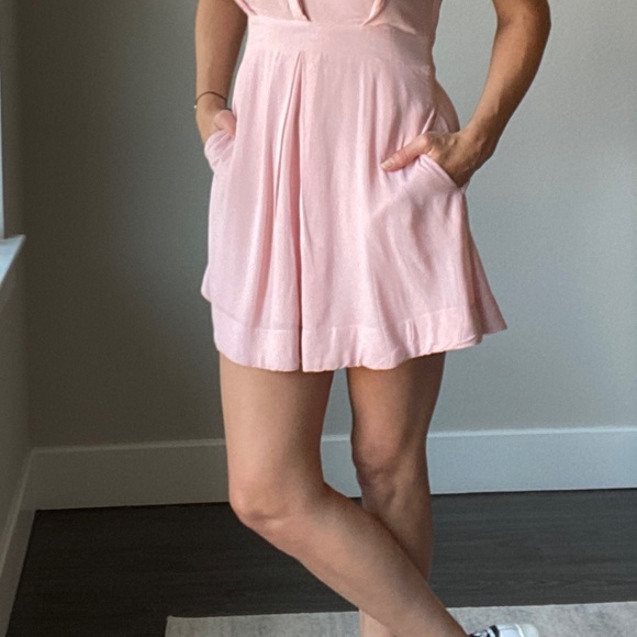 Free People Pink Dream Chase Button Shirt Dress - Picture 7 of 8